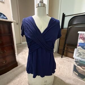 Savi Mom Deep Blue Twist-Front Top